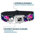 Load image into Gallery viewer, Dog Bone Seatbelt Buckle Collar - Cats in Space Pinks/Blues