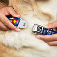 Load image into Gallery viewer, Dog Bone Seatbelt Buckle Collar - Colorado ASPEN Flag/Snowy Mountains Weathered2 Blue/White/Red/Yellows