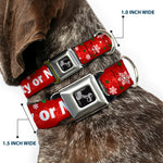 Dog Bone Seatbelt Buckle Collar - Christmas NAUGHTY OR NICE/Snowflakes Reds/White/Green