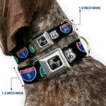 Dog Bone Seatbelt Buckle Collar - California Highway Signs Black