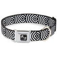Load image into Gallery viewer, Dog Bone Seatbelt Buckle Collar - Square Target White/Black