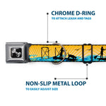 Dog Bone Seatbelt Buckle Collar - SUP w/Dog Yellows/Blues/Black