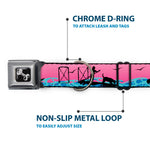 Dog Bone Seatbelt Buckle Collar - SUP w/Dog Pink/Blues/Black