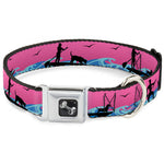 Dog Bone Seatbelt Buckle Collar - SUP w/Dog Pink/Blues/Black