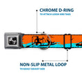 Load image into Gallery viewer, Dog Bone Seatbelt Buckle Collar - SUP w/Dog Neon Orange/Blues/Black