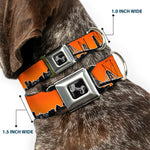 Dog Bone Seatbelt Buckle Collar - San Francisco Vivid Skyline Orange Fade/Black
