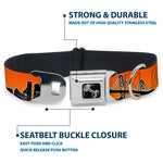 Dog Bone Seatbelt Buckle Collar - San Francisco Vivid Skyline Orange Fade/Black