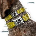 Dog Bone Seatbelt Buckle Collar - Star Pinwheel Olive Greens