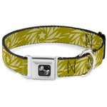 Dog Bone Seatbelt Buckle Collar - Star Pinwheel Olive Greens