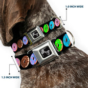 Dog Bone Seatbelt Buckle Collar - Sprinkle Donuts Black/Multi Color