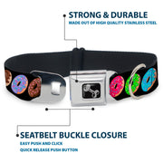 Dog Bone Seatbelt Buckle Collar - Sprinkle Donuts Black/Multi Color