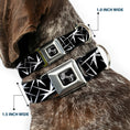 Load image into Gallery viewer, Dog Bone Seatbelt Buckle Collar - Spikes Scattered Black/White