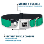 Dog Bone Seatbelt Buckle Collar - Solid Rainforest Green
