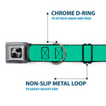 Dog Bone Seatbelt Buckle Collar - Solid Rainforest Green