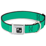Dog Bone Seatbelt Buckle Collar - Solid Rainforest Green