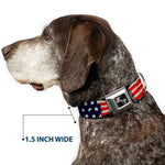 Dog Bone Seatbelt Buckle Collar - Stars & Stripes Painting