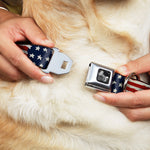 Dog Bone Seatbelt Buckle Collar - Stars & Stripes Painting