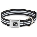Dog Bone Seatbelt Buckle Collar - Striped Black/Gray/White