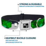 Dog Bone Seatbelt Buckle Collar - St. Pat's Stacked Shamrocks Greens