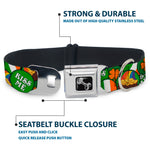 Dog Bone Seatbelt Buckle Collar - St. Pat's 4-Buttons Stacked