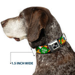 Dog Bone Seatbelt Buckle Collar - St. Pat's 4-Buttons Stacked