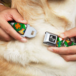 Dog Bone Seatbelt Buckle Collar - St. Pat's 4-Buttons Stacked