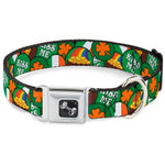 Dog Bone Seatbelt Buckle Collar - St. Pat's 4-Buttons Stacked
