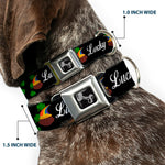 Dog Bone Seatbelt Buckle Collar - St. Pat's LUCKY Pot of Gold/Shamrocks Scattered Black/Green/White