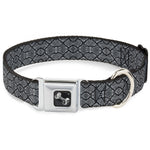 Dog Bone Seatbelt Buckle Collar - Snake Skin 3 Charcoal/Black