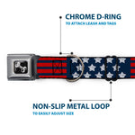 Dog Bone Seatbelt Buckle Collar - Stars & Stripes2 Blue/White/Red