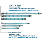 Dog Bone Seatbelt Buckle Collar - Shark 3-Rows Light Blue