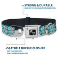 Load image into Gallery viewer, Dog Bone Seatbelt Buckle Collar - Shark 3-Rows Light Blue