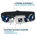Load image into Gallery viewer, Dog Bone Black/Silver Seatbelt Buckle Collar - Sailboat/Anchor/Helm Scattered Navy/White/Red