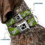 Dog Bone Seatbelt Buckle Collar - Celtic Knot3 Olives/Black/White