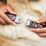 Dog Bone Seatbelt Buckle Collar - Celtic Knot5 Reds/Black/White