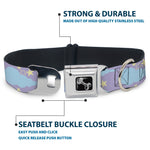 Dog Bone Seatbelt Buckle Collar - Cloudy/Starry Sky Lavender/Blue/Yellow