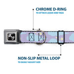 Dog Bone Seatbelt Buckle Collar - Cloudy/Starry Sky Lavender/Blue/Yellow