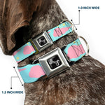 Dog Bone Seatbelt Buckle Collar - Cloudy/Starry Sky Aqua/Pink/Yellow