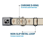 Dog Bone Seatbelt Buckle Collar - Cacti2 Tans