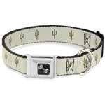 Dog Bone Seatbelt Buckle Collar - Cacti2 Tans