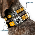 Dog Bone Seatbelt Buckle Collar - CHAMPION Belt/Icons Black/Golds
