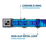 Dog Bone Seatbelt Buckle Collar - CALIFORNIA REPUBLIC/Bear/Stars Silhouette Blues