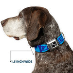 Dog Bone Seatbelt Buckle Collar - CALIFORNIA REPUBLIC/Bear/Stars Silhouette Blues
