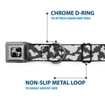 Dog Bone Seatbelt Buckle Collar - Corgi Silhouette Poses Grays