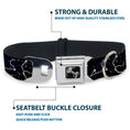 Load image into Gallery viewer, Dog Bone Black/Silver Seatbelt Buckle Collar - Constellations-14 Galaxy/White
