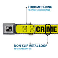 Load image into Gallery viewer, Dog Bone Seatbelt Buckle Collar - CRIME SCENE DO NOT CROSS Yellow/Black