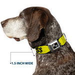 Dog Bone Seatbelt Buckle Collar - CRIME SCENE DO NOT CROSS Yellow/Black