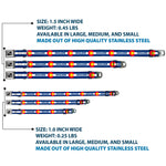 Dog Bone Black/Silver Seatbelt Buckle Collar - Colorado BOULDER Flag Blue/White/Red/Yellow