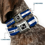 Dog Bone Black/Silver Seatbelt Buckle Collar - Colorado BEAVER CREEK Flag Blue/White/Red/Yellow