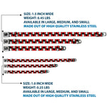 Dog Bone Black/Silver Seatbelt Buckle Collar - Christmas Snowman Flip Red/White